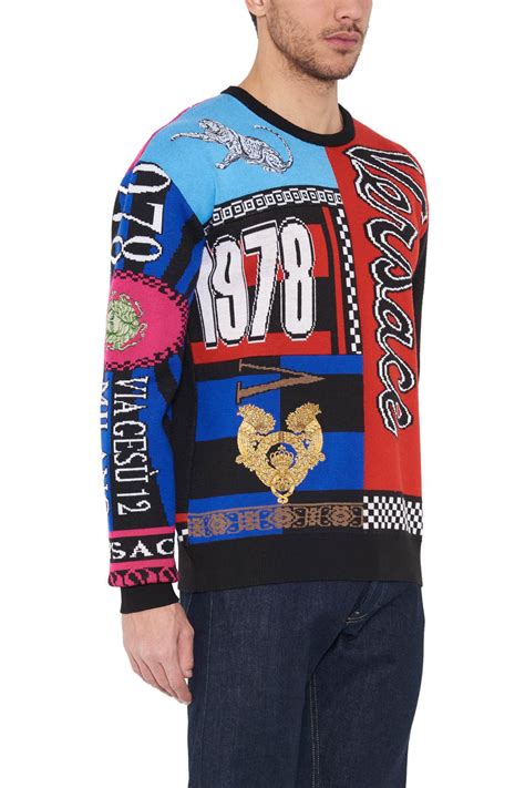 versace colorful sweater|versace sweater for men.